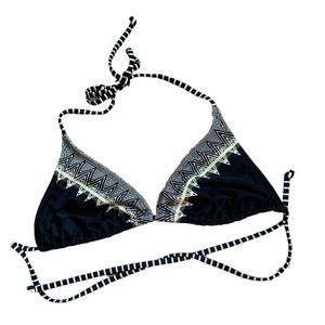 Athleta Triangle Tribal Print Bikini Top Neck Tie MED